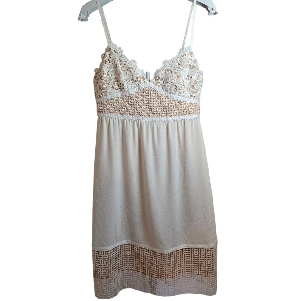 Theory Melaena Elevate Crepe Lace‎ Midi Dress Ivory Size 6 NWT Silk Lined